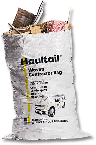 Haultail Woven Contractor-Bag 42-Gallons White Outdoor Polypropylene  Construction Zip Tie Trash Bag (20-Count)
